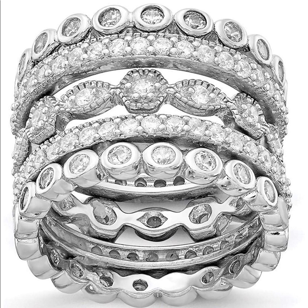 𝅺NEW Silver 925 Stackable ring set5 on the set